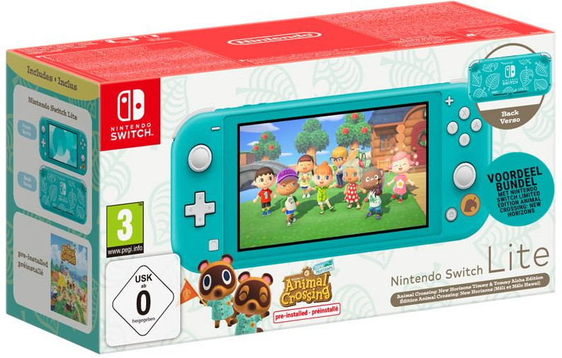 Nintendo Switch Lite (Turquoise) Animal Crossing New Horizons Timmy&Tommy Aloha Edition - Nintendo Switch