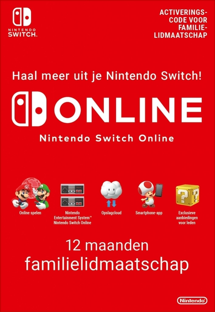 Nintendo Switch Online Familielidmaatschap 12 Maanden - Nintendo Switch