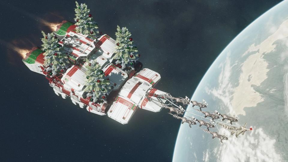 Ervaar een vakantie buiten deze wereld. Verander je schip in een hemelse slee met de nieuwe Starfield mod: Word de ultieme Starborn Kerstman
